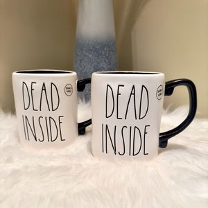 Rae Dunn set of 2 mugs.”Dead Inside”